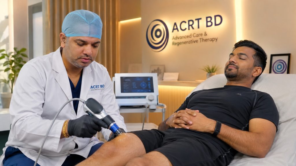 Regenerative therapy practitioner treating chronic knee pain without surgery at ACRT BD Dhaka