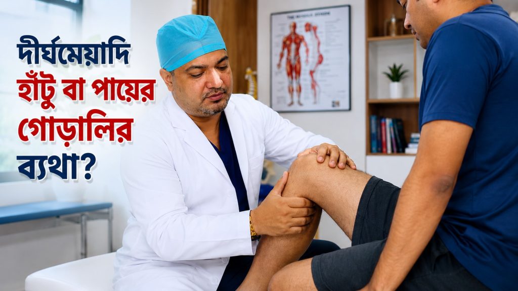 Knee exam in a medical clinic