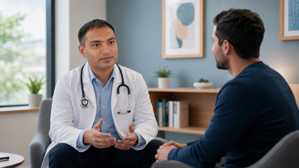 Medical consultation in a calming clinic