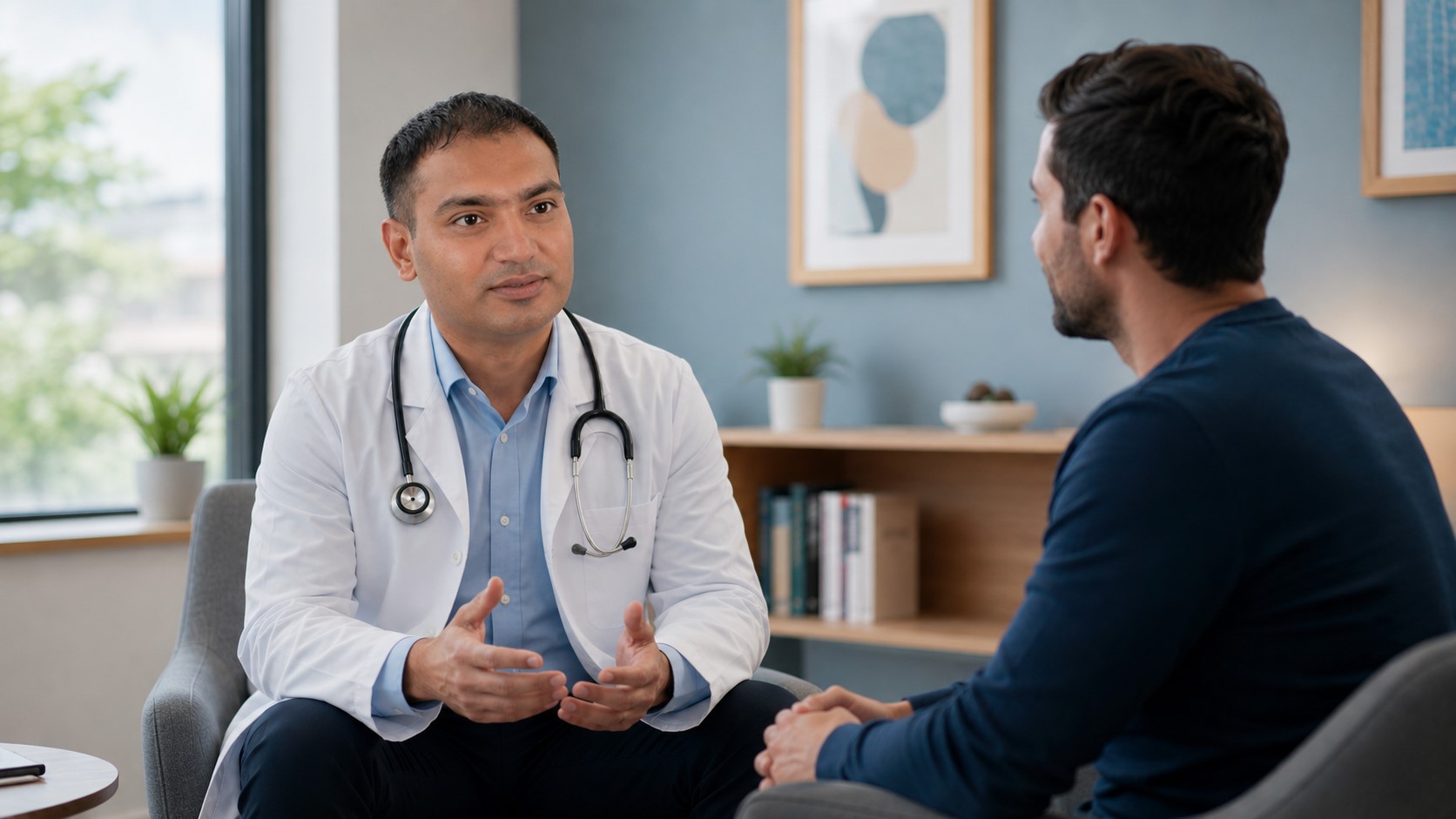 Medical consultation in a calming clinic