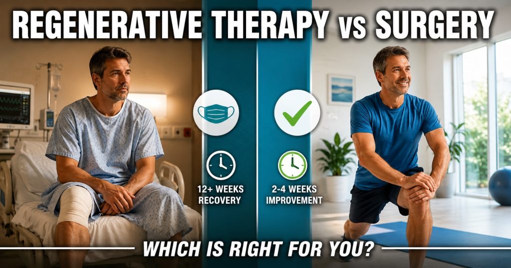 Regenerative therapy vs surgery comparison