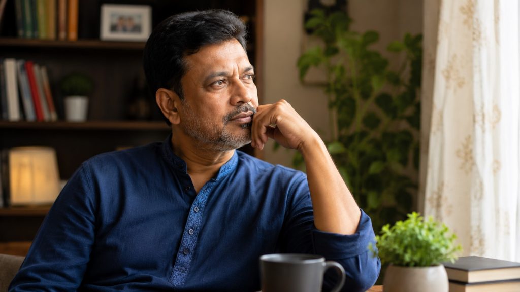 ইরেক্টাইল ডিসফাংশনের বিভিন্ন কারণ নিয়ে ভাবছেন একজন পুরুষ