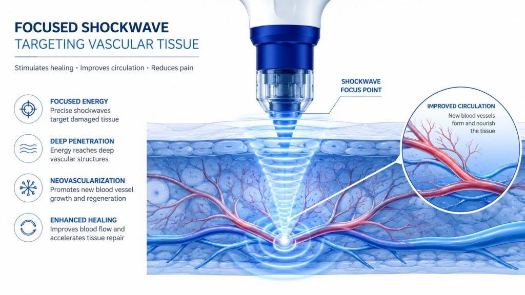 Li-ESWT shockwave therapy targeting penile blood vessels — ACRT BD